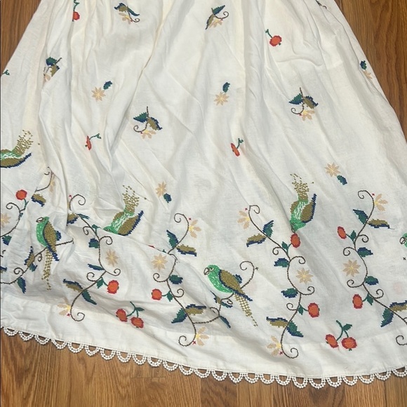 FARM Rio Cream Sleeveless embroidered Pitanga Embroidery Maxi Dress large - Picture 9 of 10